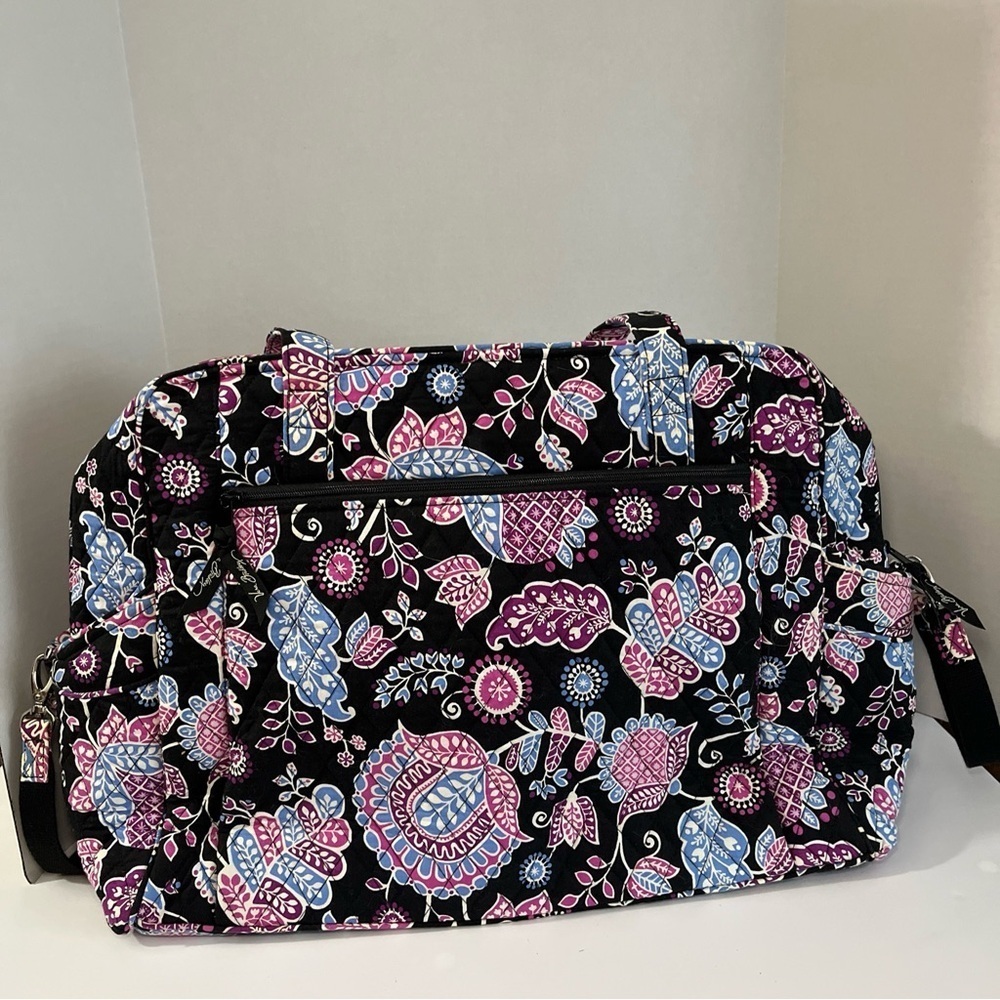 Vera Bradley Stroll Around Baby Diaper Bag “Alpine Floral” Pink Blue Black Md - Picture 3 of 15